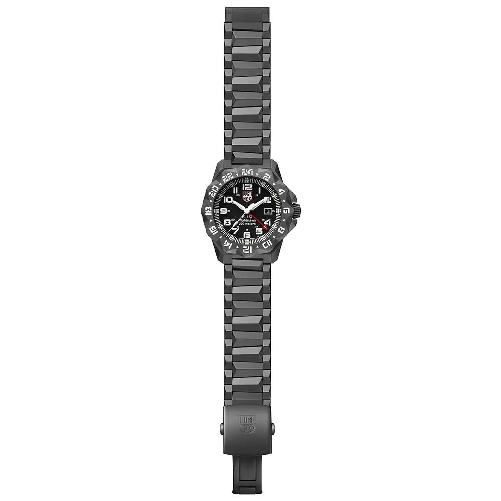 Luminox Men's F-117 Nighthawk 6420 Series Stainless Steel Bracelet Black Analog Dial Quartz Watch - XA.6422
