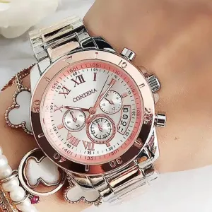 Luxury Women's Steel Bracelet Watch: Trendy Quartz Timepiece - Stylish Ladies Choice