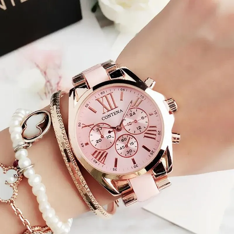Luxury Women's Steel Bracelet Watch: Trendy Quartz Timepiece - Stylish Ladies Choice