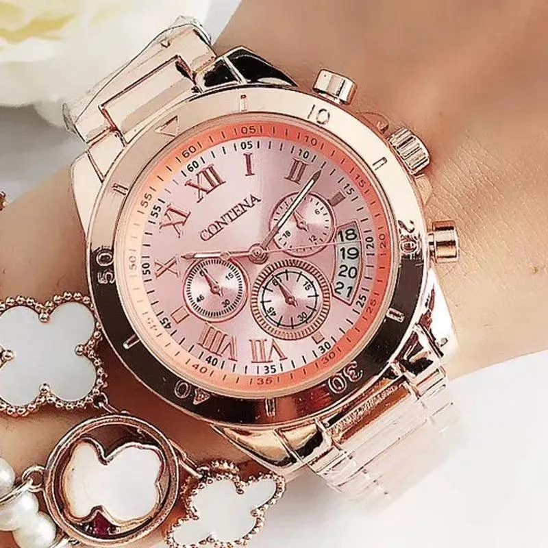 Luxury Women's Steel Bracelet Watch: Trendy Quartz Timepiece - Stylish Ladies Choice