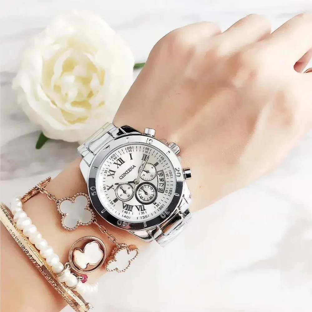 Luxury Women's Steel Bracelet Watch: Trendy Quartz Timepiece - Stylish Ladies Choice