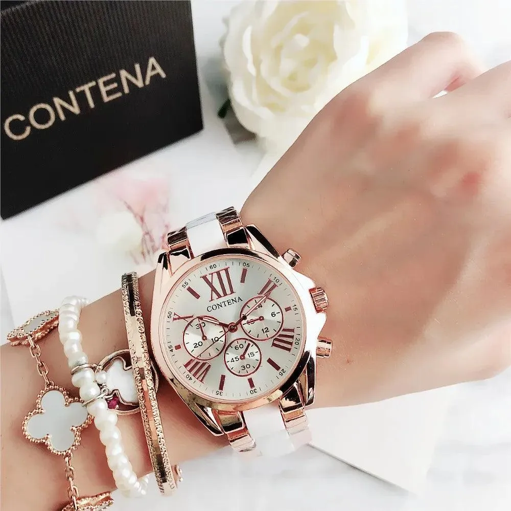 Luxury Women's Steel Bracelet Watch: Trendy Quartz Timepiece - Stylish Ladies Choice