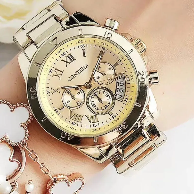Luxury Women's Steel Bracelet Watch: Trendy Quartz Timepiece - Stylish Ladies Choice