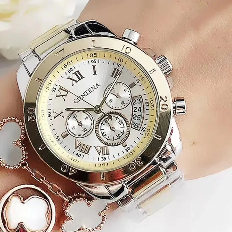 Luxury Women's Steel Bracelet Watch: Trendy Quartz Timepiece - Stylish Ladies Choice