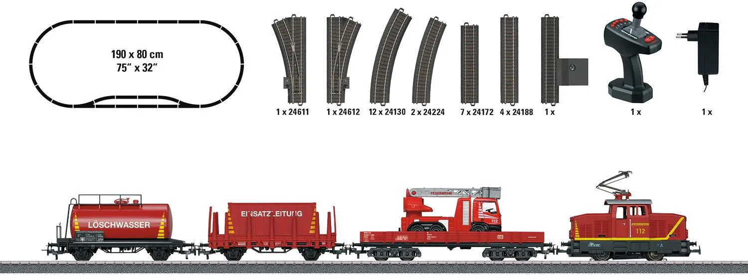 Marklin H0 29722 MÃ¤rklin Start up - Fire Department Starter Set for Children Ages 6 and above  2023 New Item