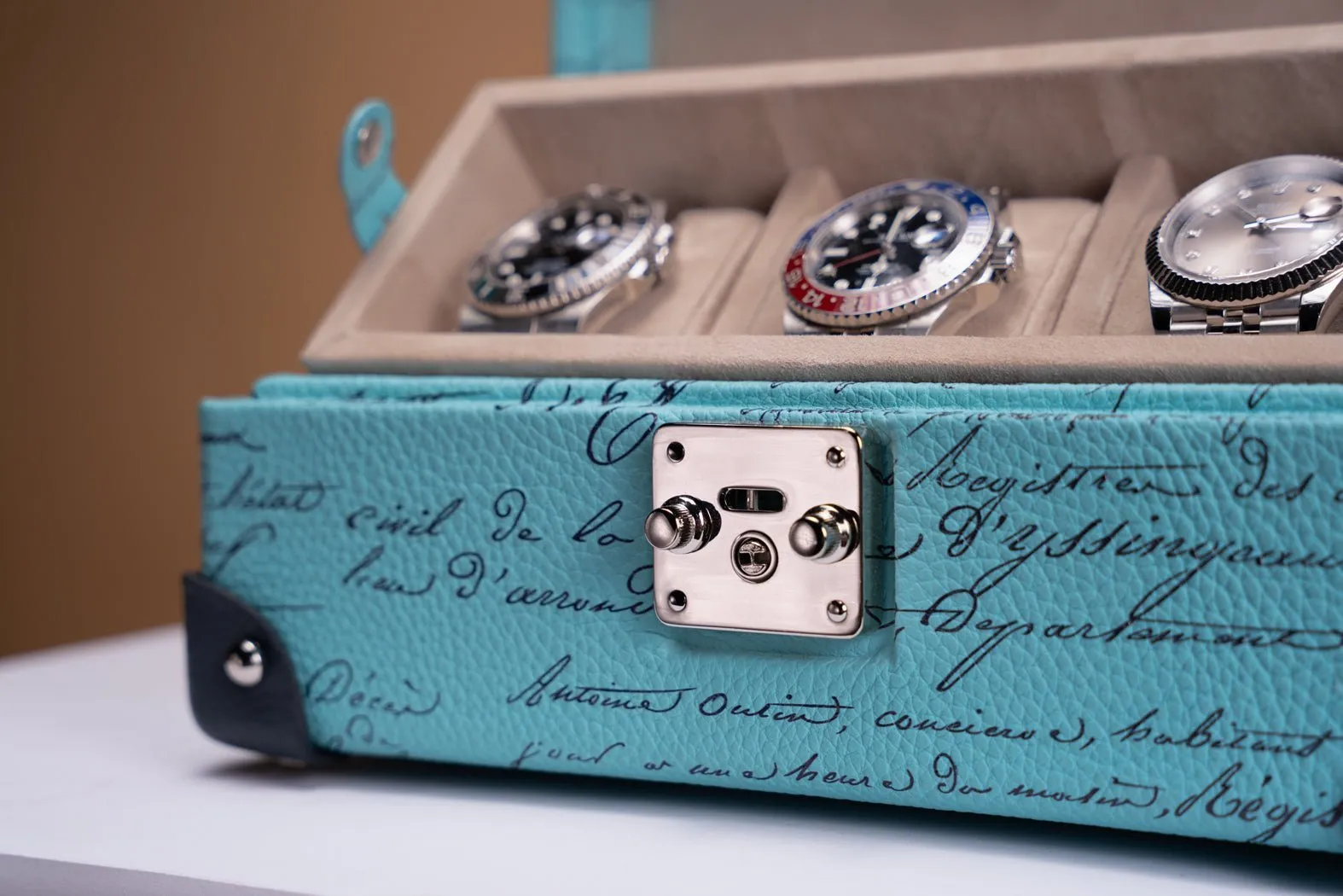 Maya Watch Case - Togo Parchment Tiffany Blue