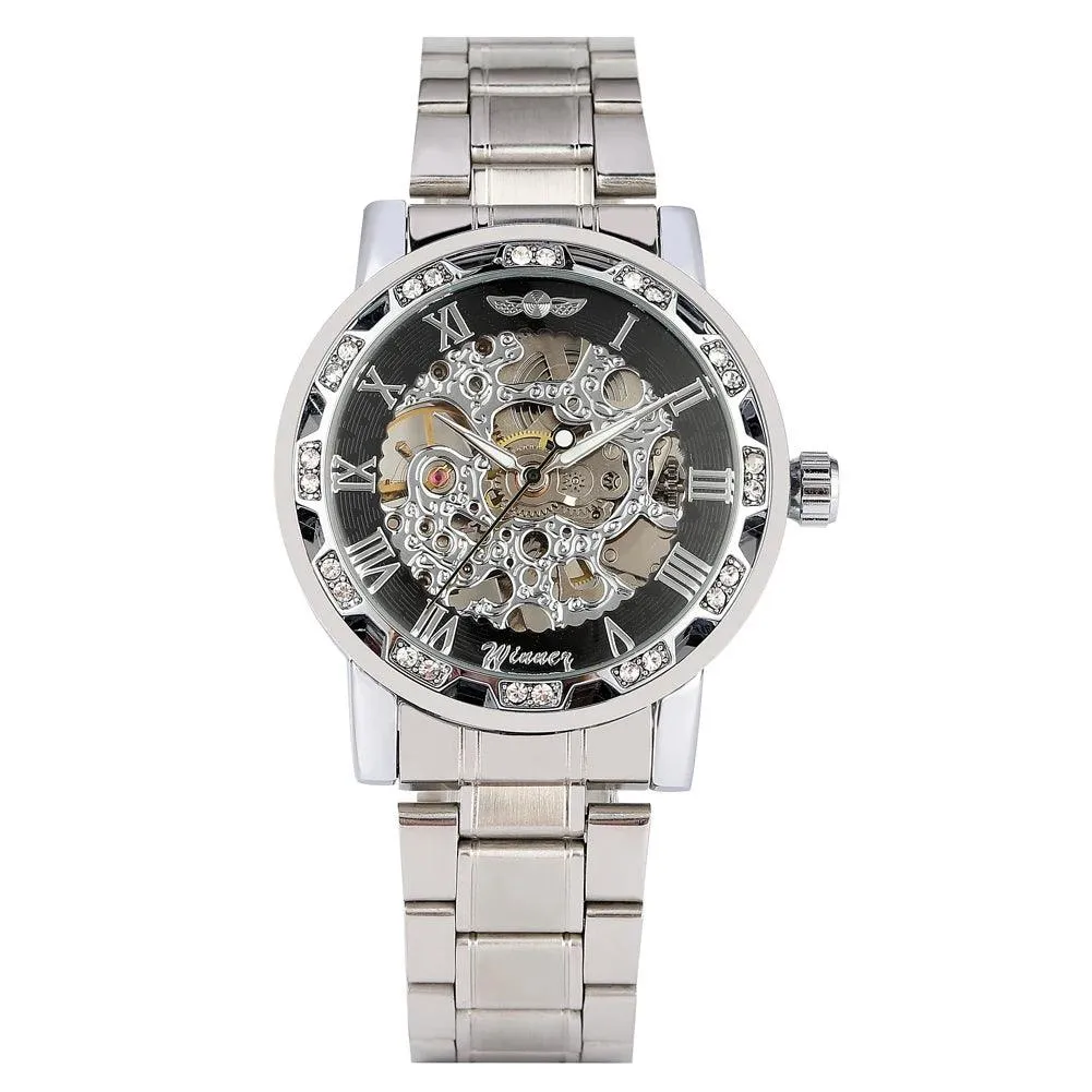 Mechanische Herrenuhr mit Handaufzug, römischem Ziffernblatt