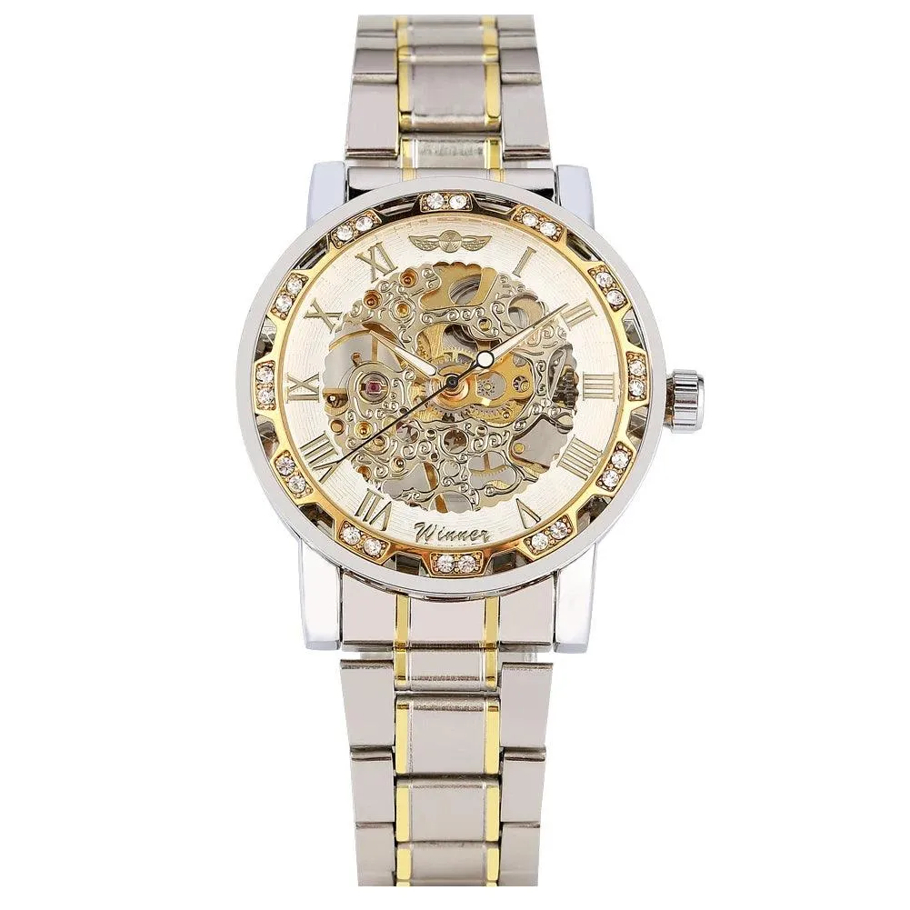 Mechanische Herrenuhr mit Handaufzug, römischem Ziffernblatt