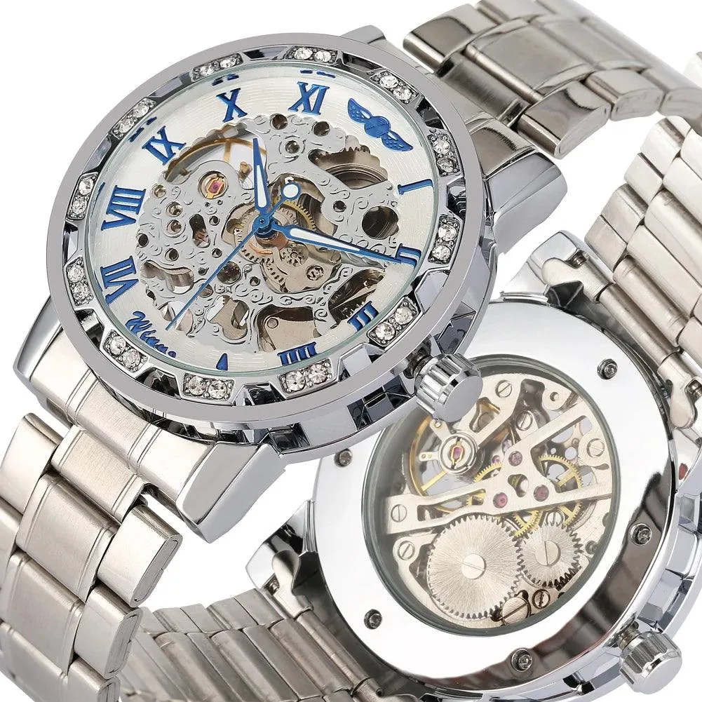 Mechanische Herrenuhr mit Handaufzug, römischem Ziffernblatt