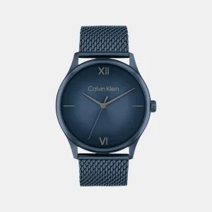 Men Quartz Analog Blue Dial Mesh Watch 25200451