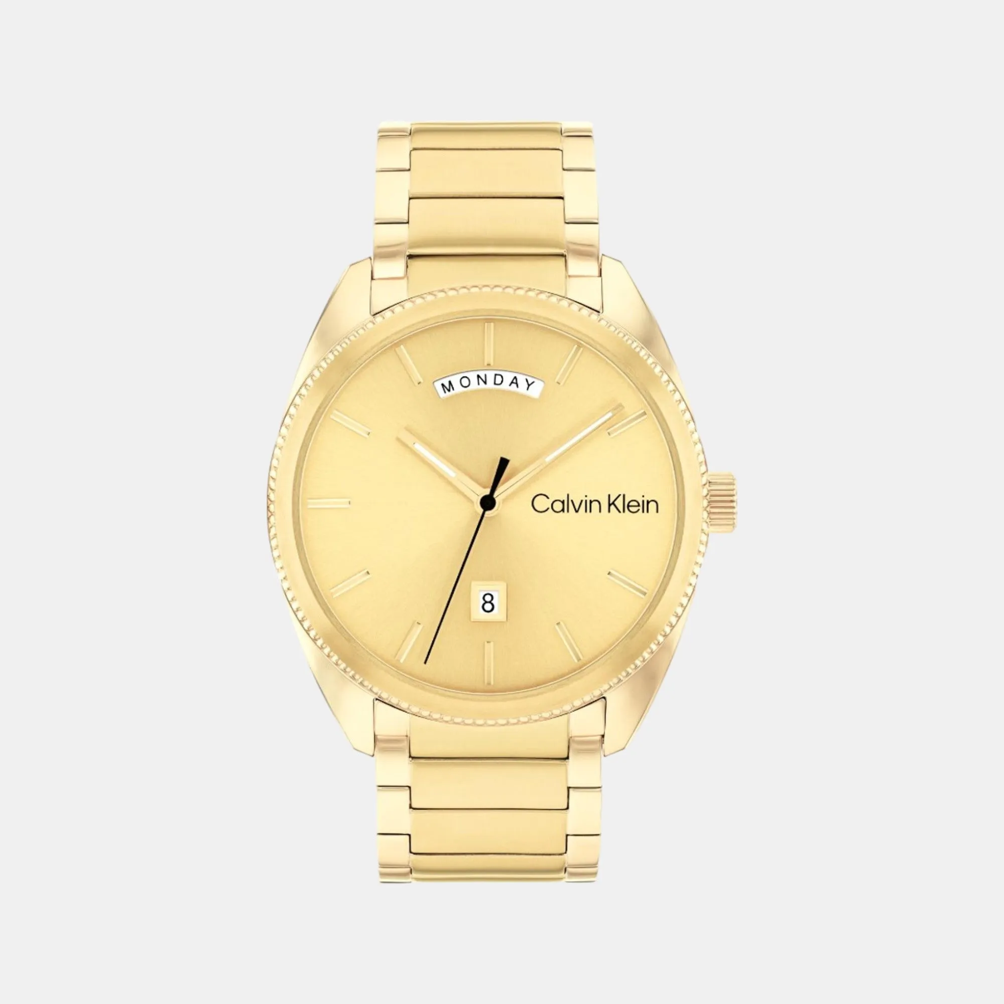 Men Quartz Analog Gold Dial Stainless Steel Watch 25200447