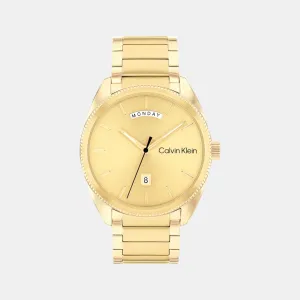 Men Quartz Analog Gold Dial Stainless Steel Watch 25200447