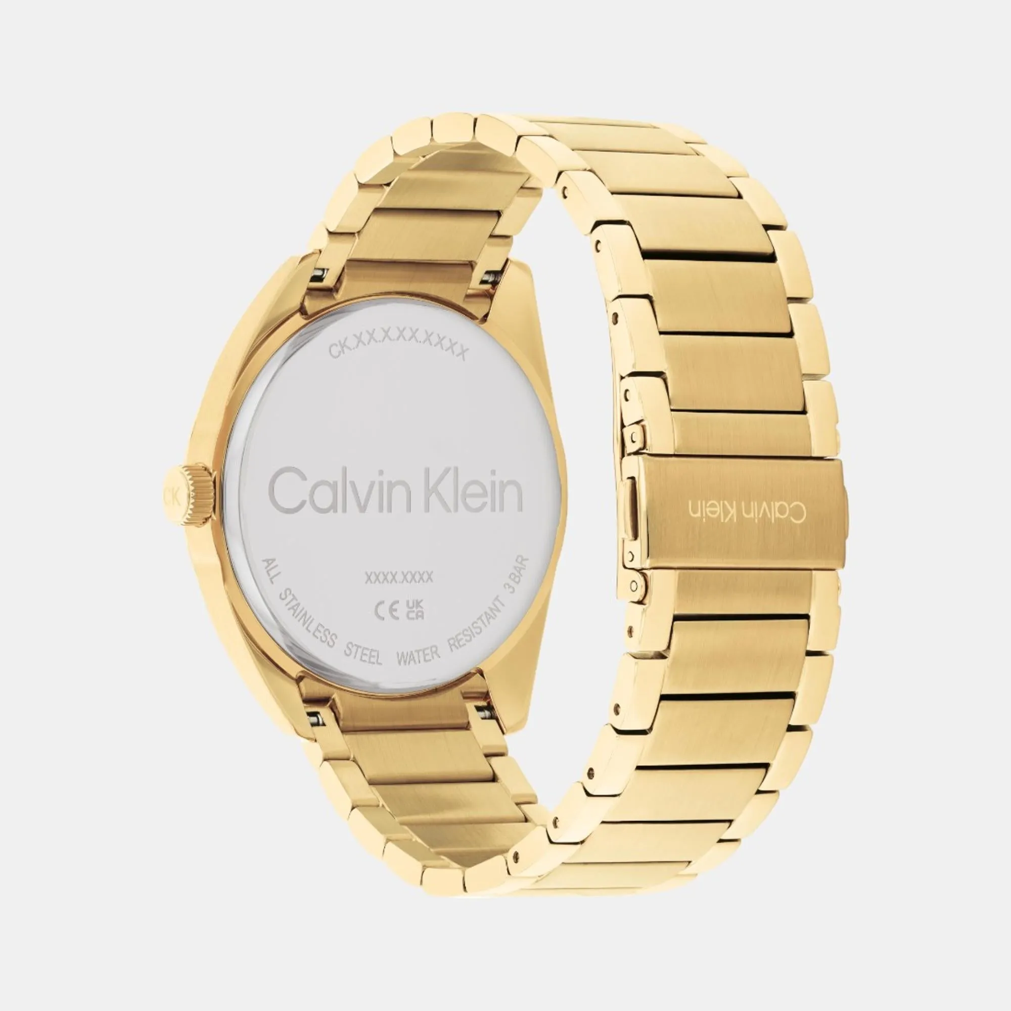 Men Quartz Analog Gold Dial Stainless Steel Watch 25200447