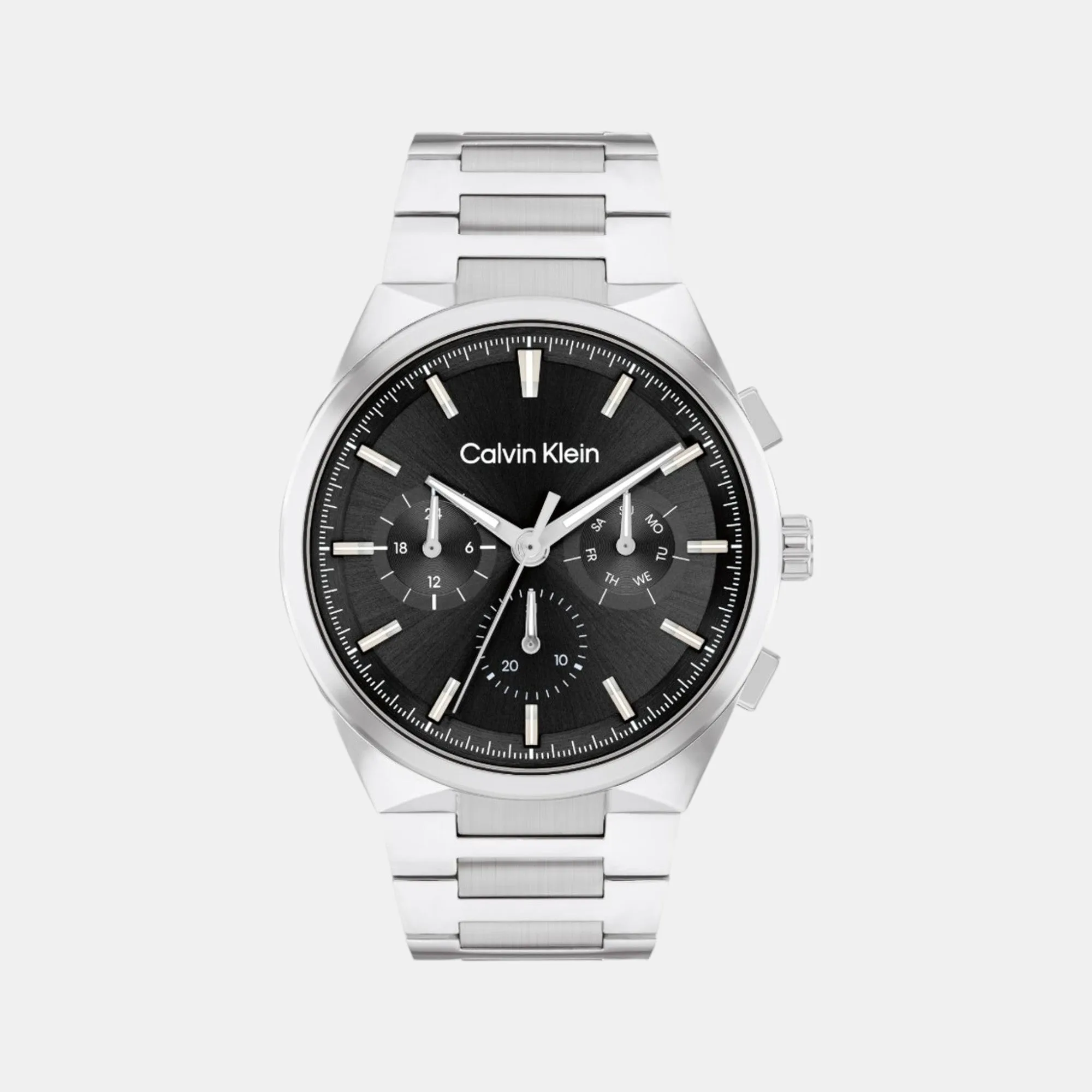 Men Quartz Chronograph Black Dial Stainless Steel Watch 25200459