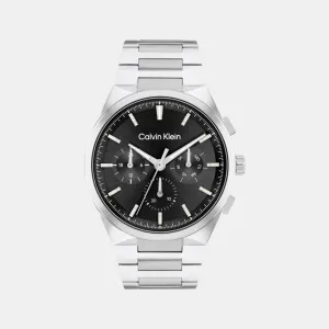 Men Quartz Chronograph Black Dial Stainless Steel Watch 25200459