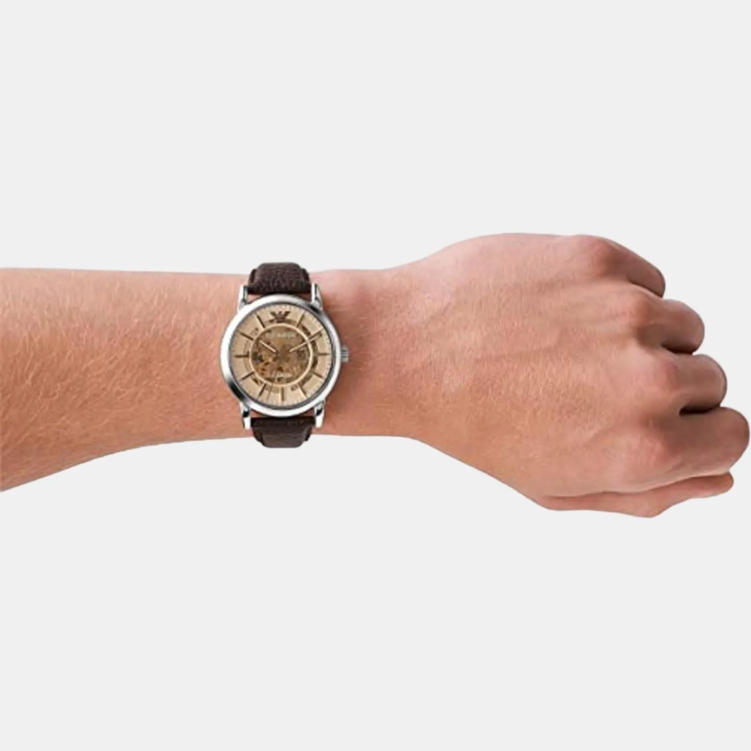 Men's Analog Leather Automatic Watch AR1982
