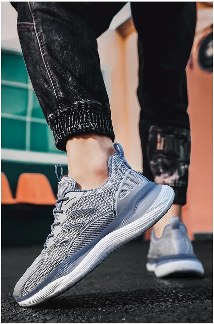 Men's Road Running Shoes Lightweight Breathable Non Slip Fashion Sneakers, Comfortable Walking Tennis Shoes, Athletic Gym Workout Jogging Cushioning Sports Shoes
