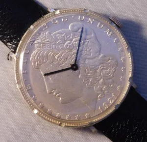 Morgan Silver Dollar 1921 Coin Watch Swiss 17 Jewel Manual Wind Movement ....38mm