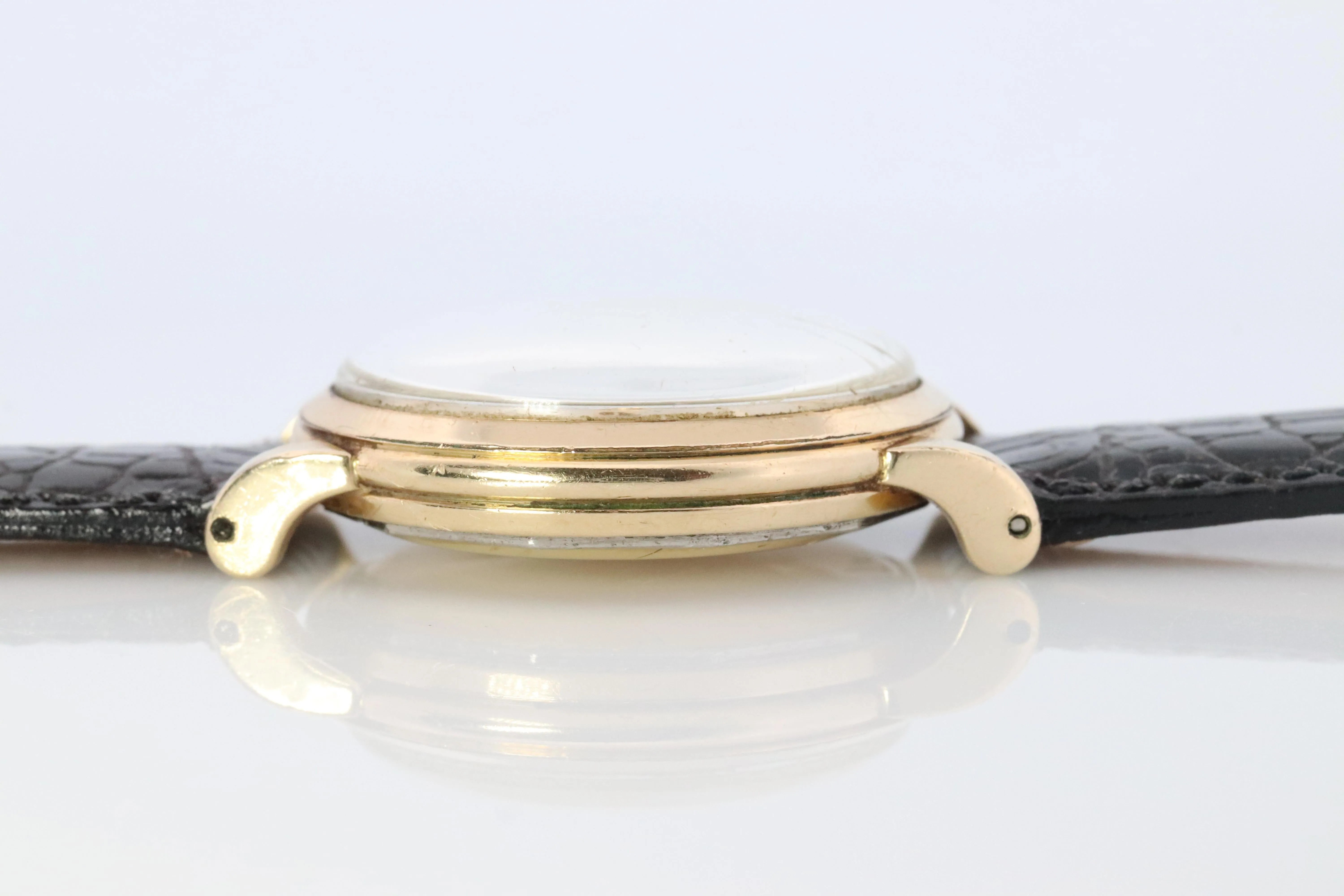 OMEGA Automatic Watch 14k GF Omega Automatic Hammer Bumper 1940s Mens Wristwatch