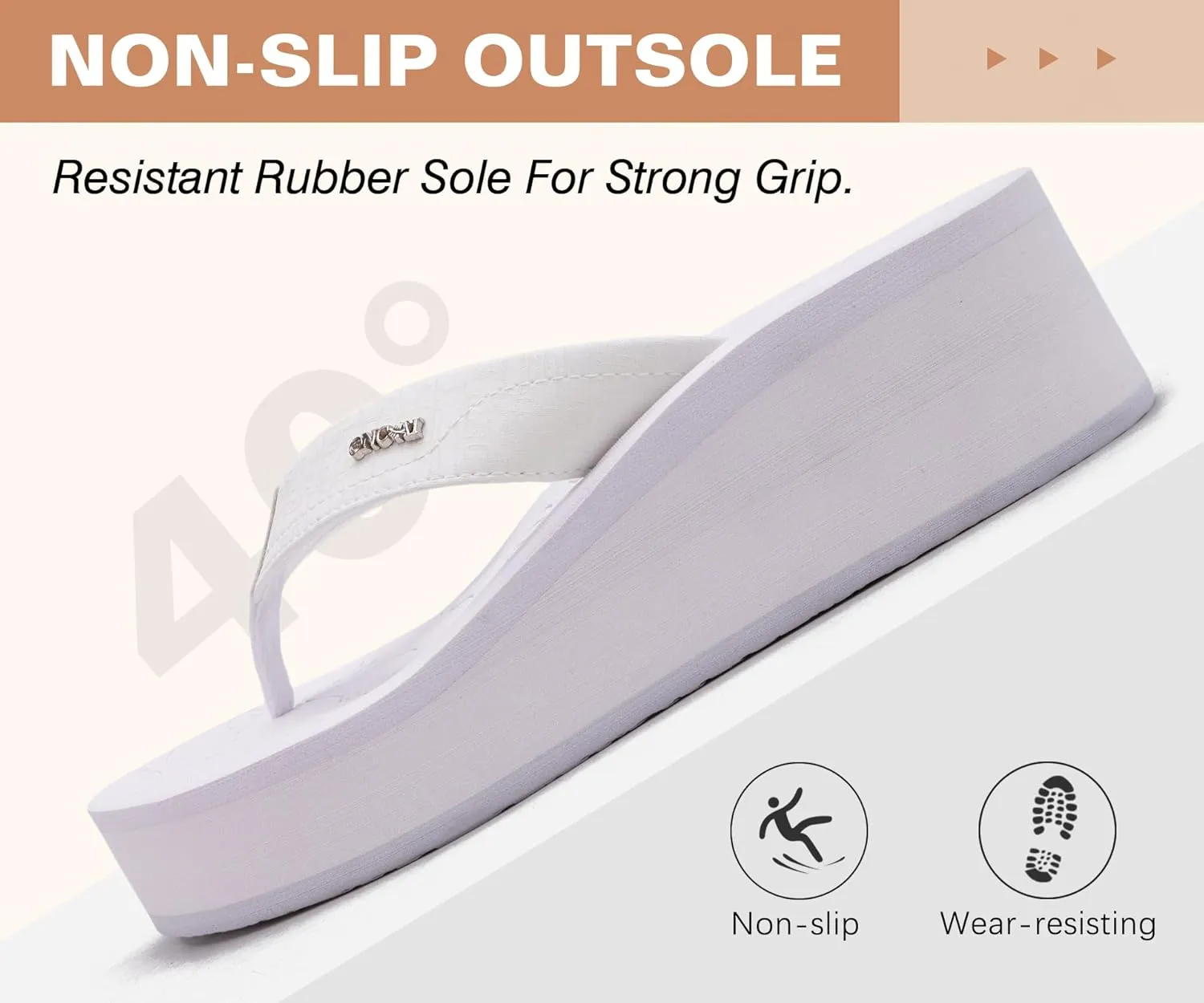ONCAI Womens Platform Flip Flops Trendy Dressy Womans Summer Sandals with Comfortable Flatform Arch Support Walking Outdoor Rubber Soles (US Size 5-11)