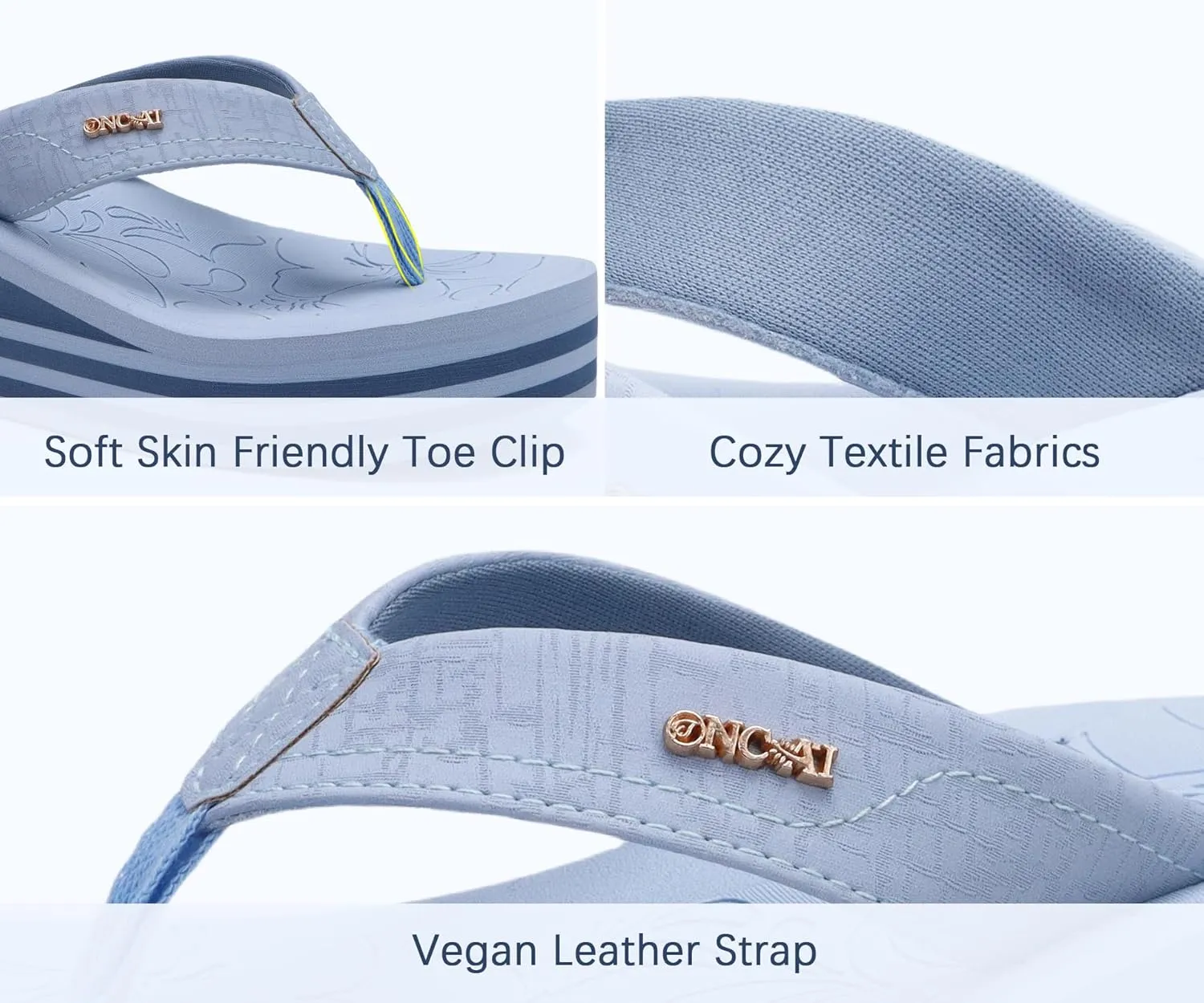ONCAI Womens Platform Flip Flops Trendy Dressy Womans Summer Sandals with Comfortable Flatform Arch Support Walking Outdoor Rubber Soles (US Size 5-11)