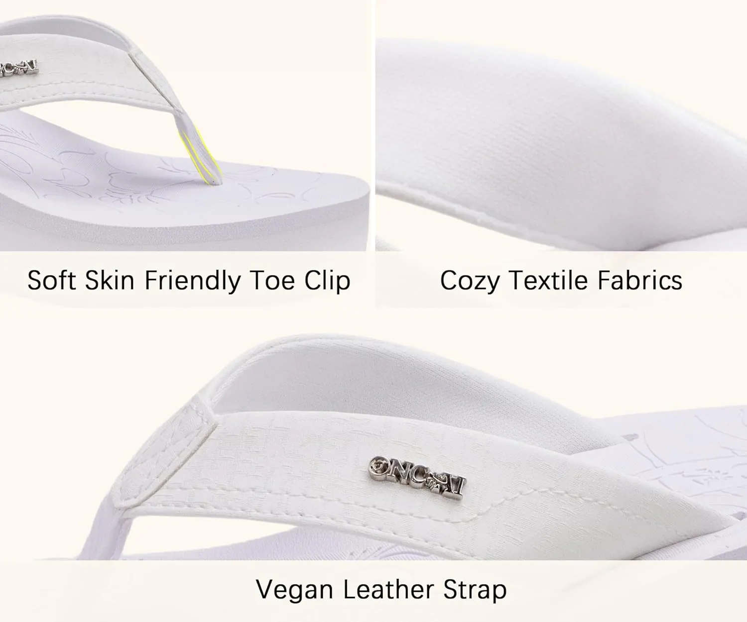 ONCAI Womens Platform Flip Flops Trendy Dressy Womans Summer Sandals with Comfortable Flatform Arch Support Walking Outdoor Rubber Soles (US Size 5-11)