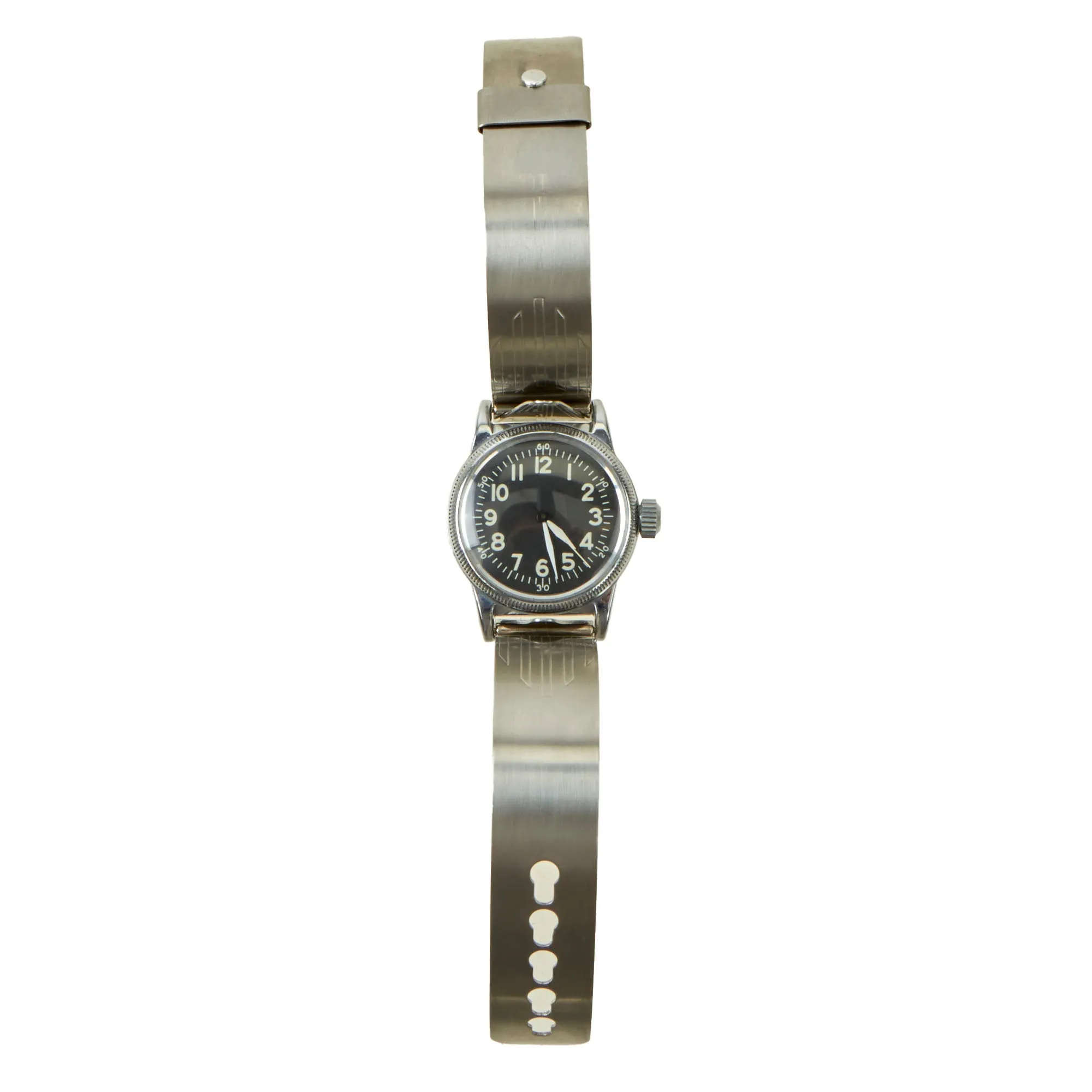 Original U.S. WWII New Old Stock Type A-11 USAAF Wrist Watch by Elgin With Original Aluminum Watch Band by Berkeley - Serial # Y643276 (1945)