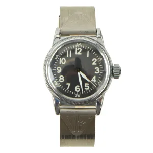Original U.S. WWII New Old Stock Type A-11 USAAF Wrist Watch by Elgin With Original Aluminum Watch Band by Berkeley - Serial # Y643276 (1945)