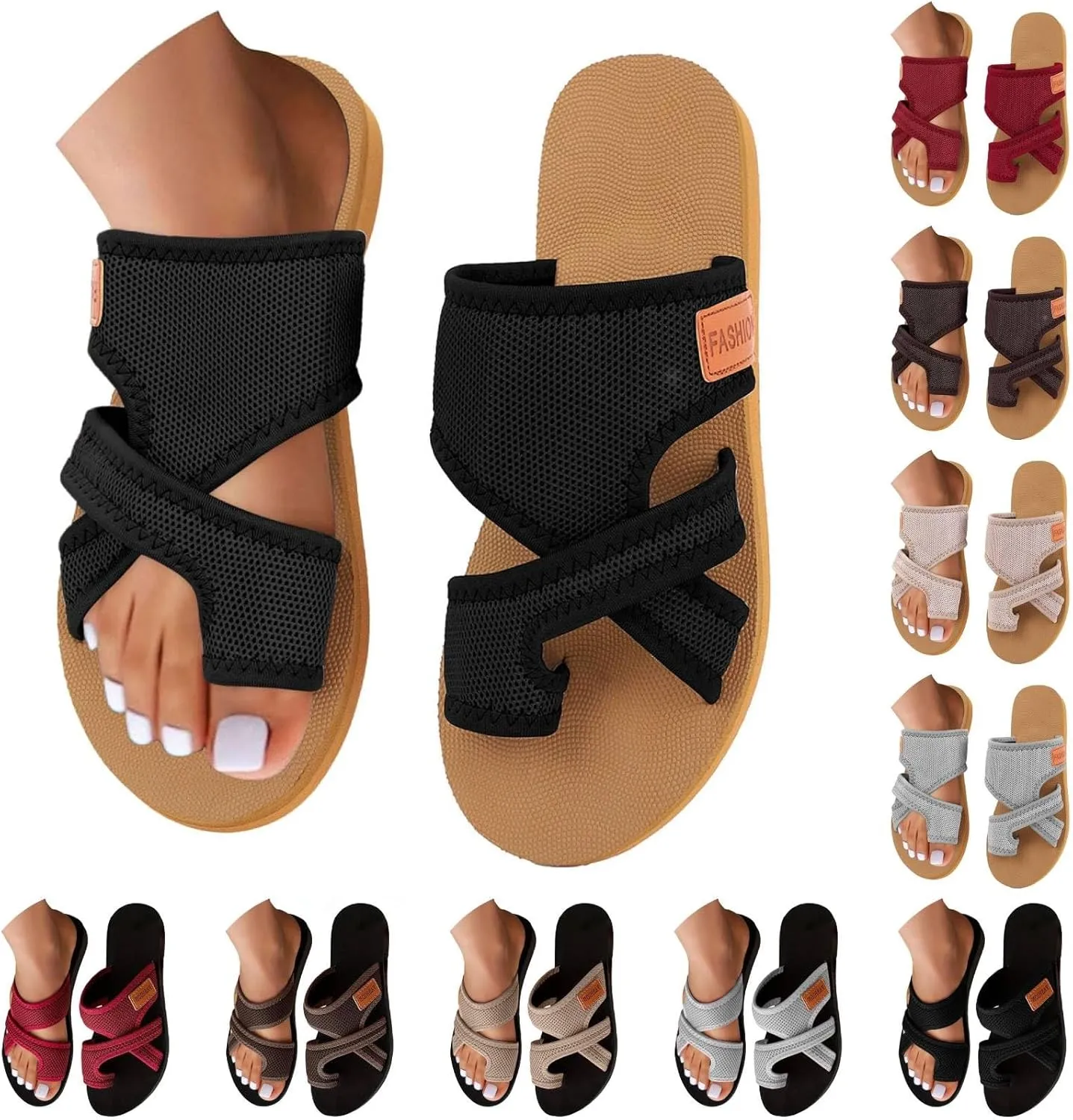 Orthopedic Sandals For Women, Arch Support Open Toe Flip Flops, 2025 Summer Casual Cute Dressy Beach Slippers