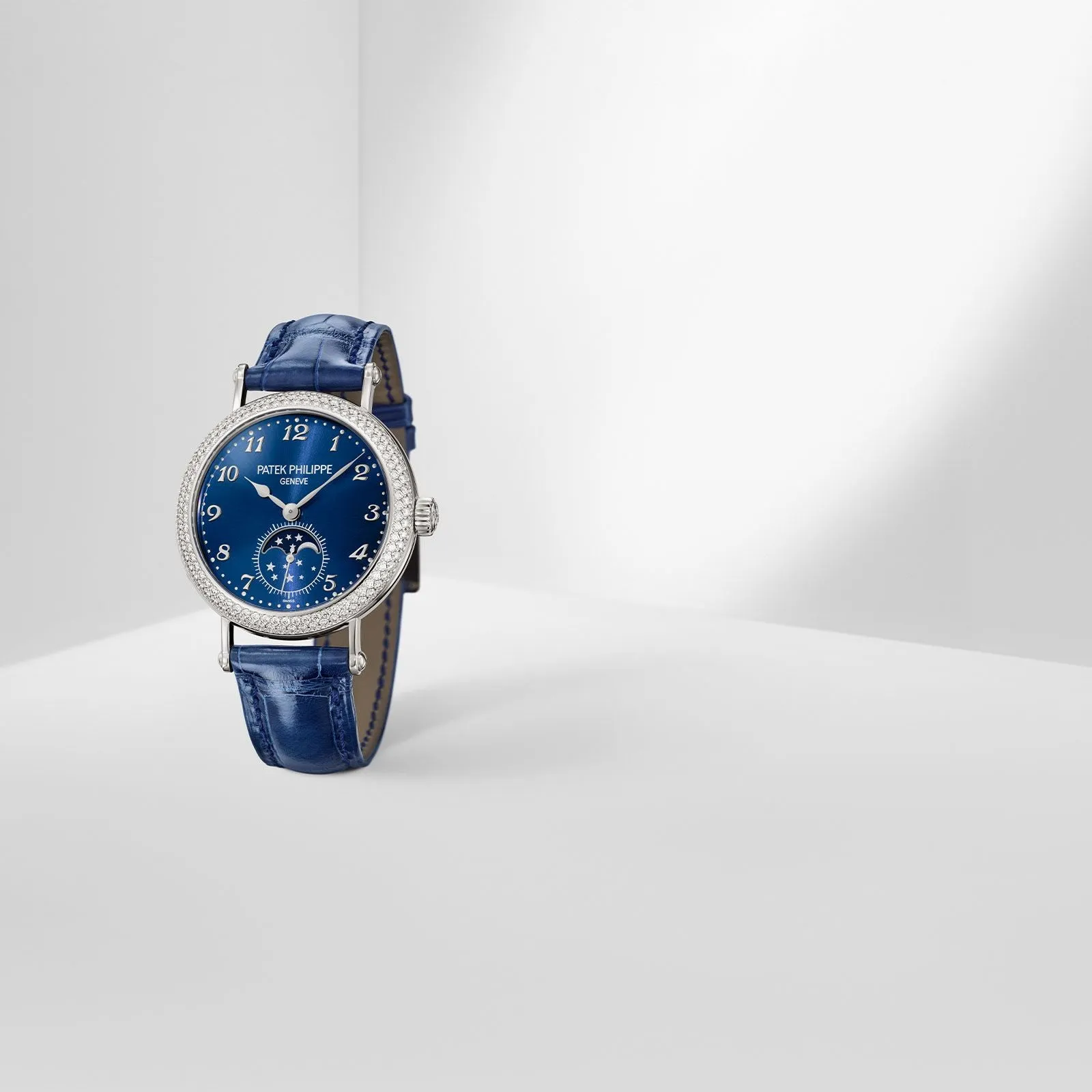Patek Philippe Complications Moon Phases & Small Seconds, Blue Sunburst Dial 7121/200G-001