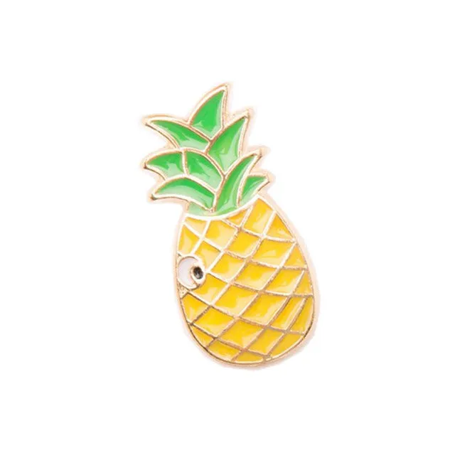 Pineapple Toucan rainbow Lips Juice Flamingos Sunglass Watermelon Hat Guitar Brooch Denim Jacket Pin Badge Fashion Jewelry