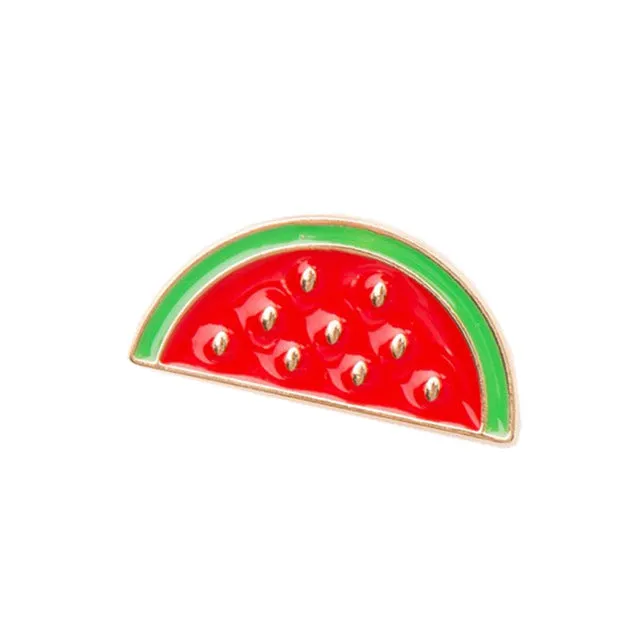 Pineapple Toucan rainbow Lips Juice Flamingos Sunglass Watermelon Hat Guitar Brooch Denim Jacket Pin Badge Fashion Jewelry