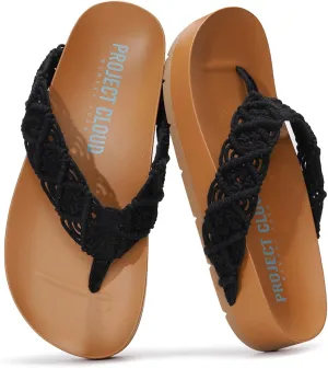 Project Cloud Womens Sandals  Comfortable Crochet Flip Flops for Women with Memory Foam Insole  Lightweight Fashion Sandals for Women 2025  Womens Flip Flops for Summer (Hammock)