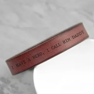 Pure Essence Greetings Personalised Men's Leather Bracelet (Brown)