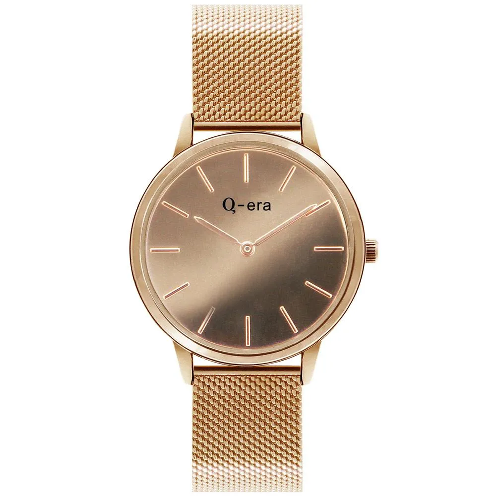 Q-Era Rose Gold Mesh Women's  Watch - QV2808-2
