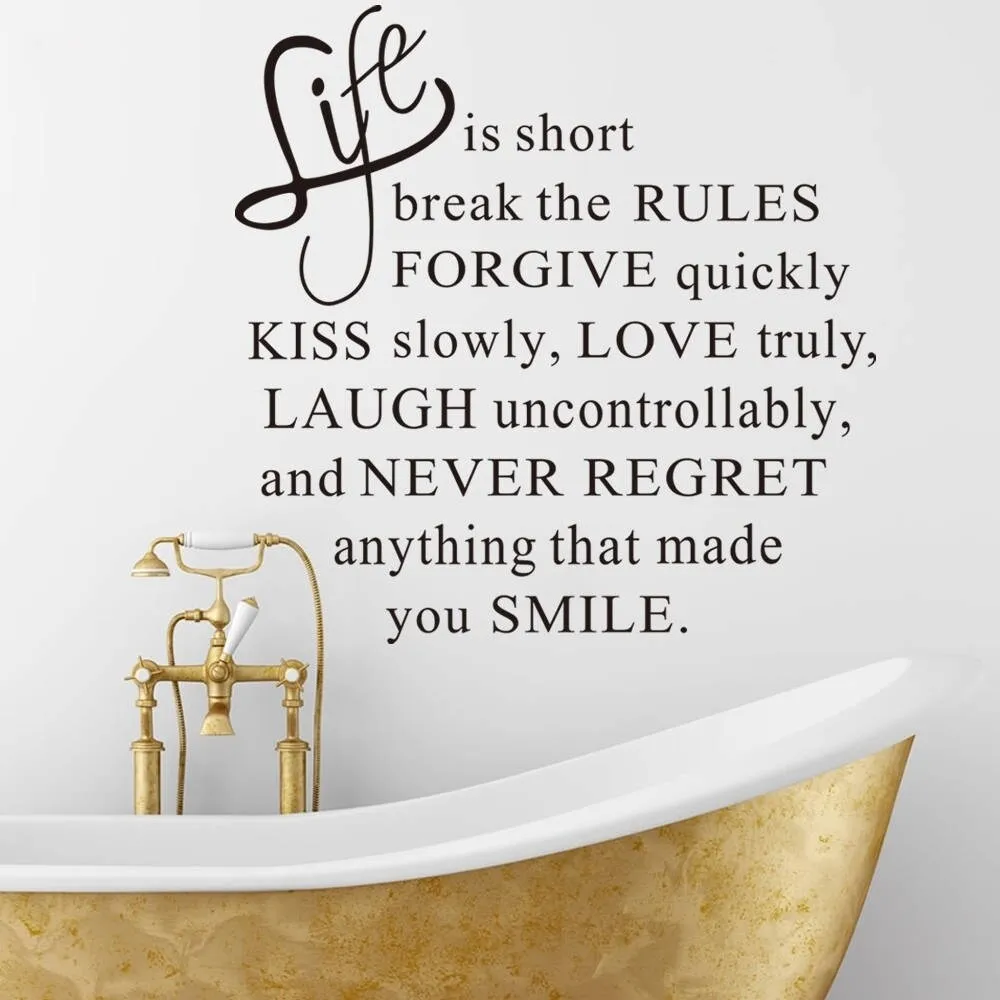 "Life is Short" Removable Vinyl Wall Decal Sticker