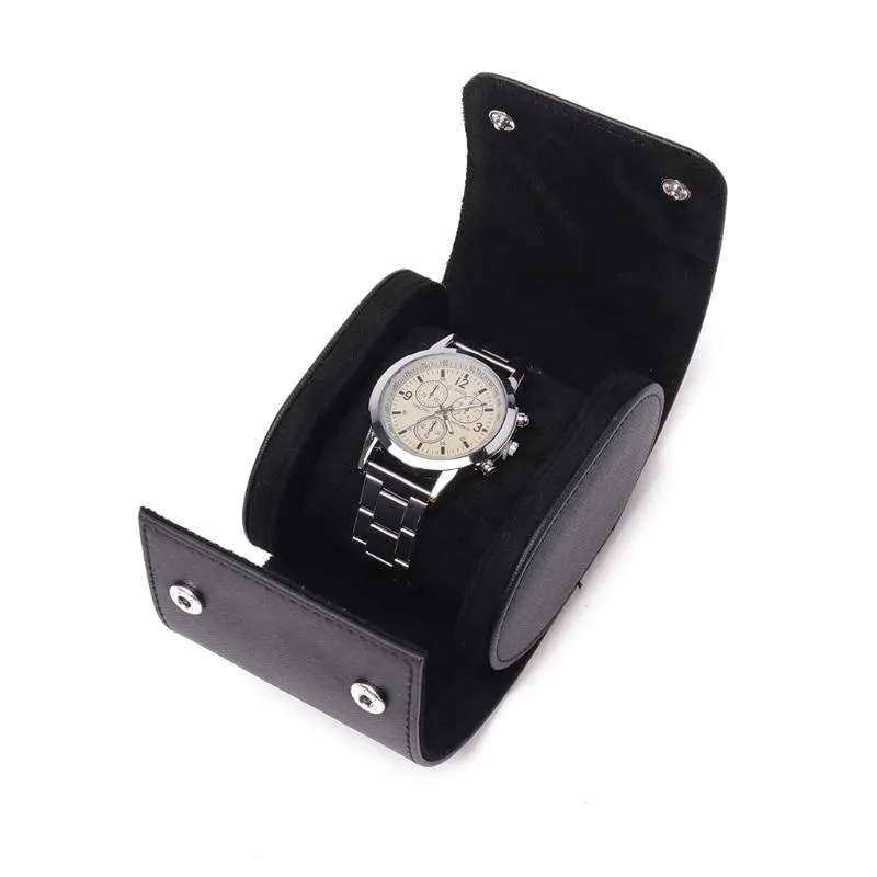 Raphael Leather Single Watch Roll Case