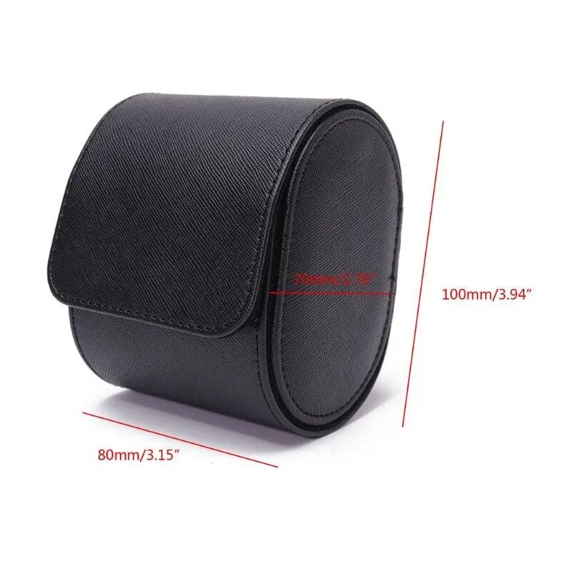 Raphael Leather Single Watch Roll Case
