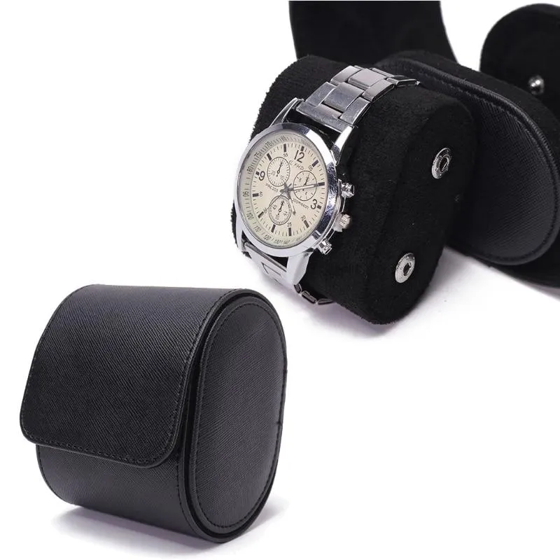 Raphael Leather Single Watch Roll Case