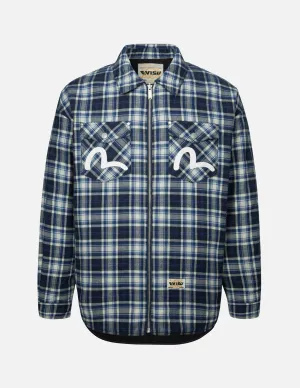 Reversible with Seagull Print Loose Fit Shirt Jacket