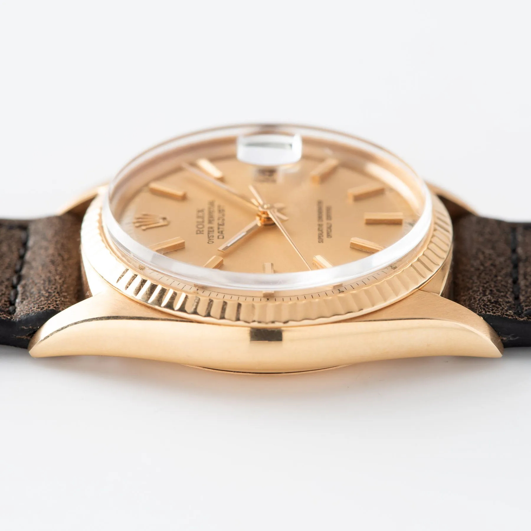 Rolex Datejust Rose Gold 1601 Rose Dial Punched Papers