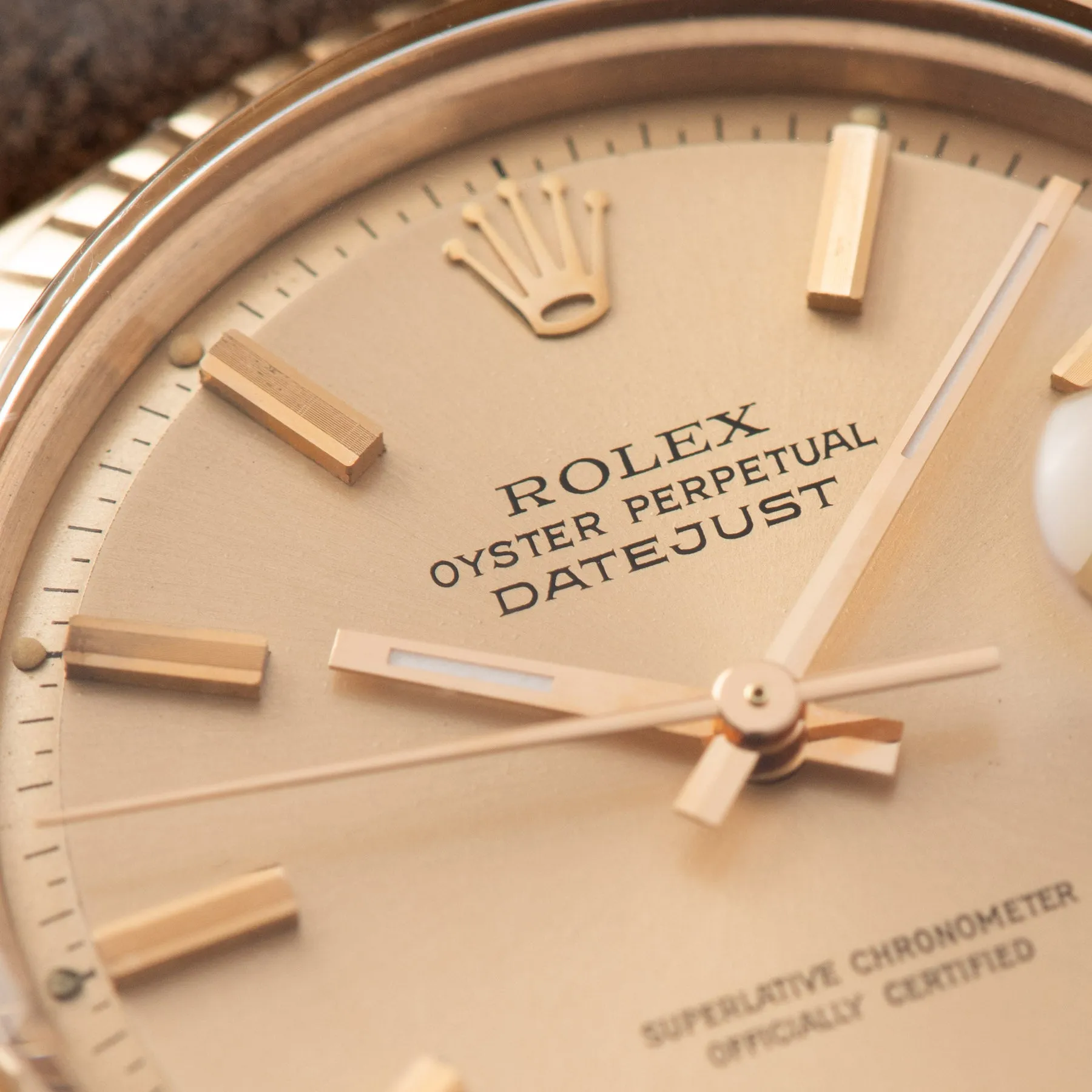 Rolex Datejust Rose Gold 1601 Rose Dial Punched Papers