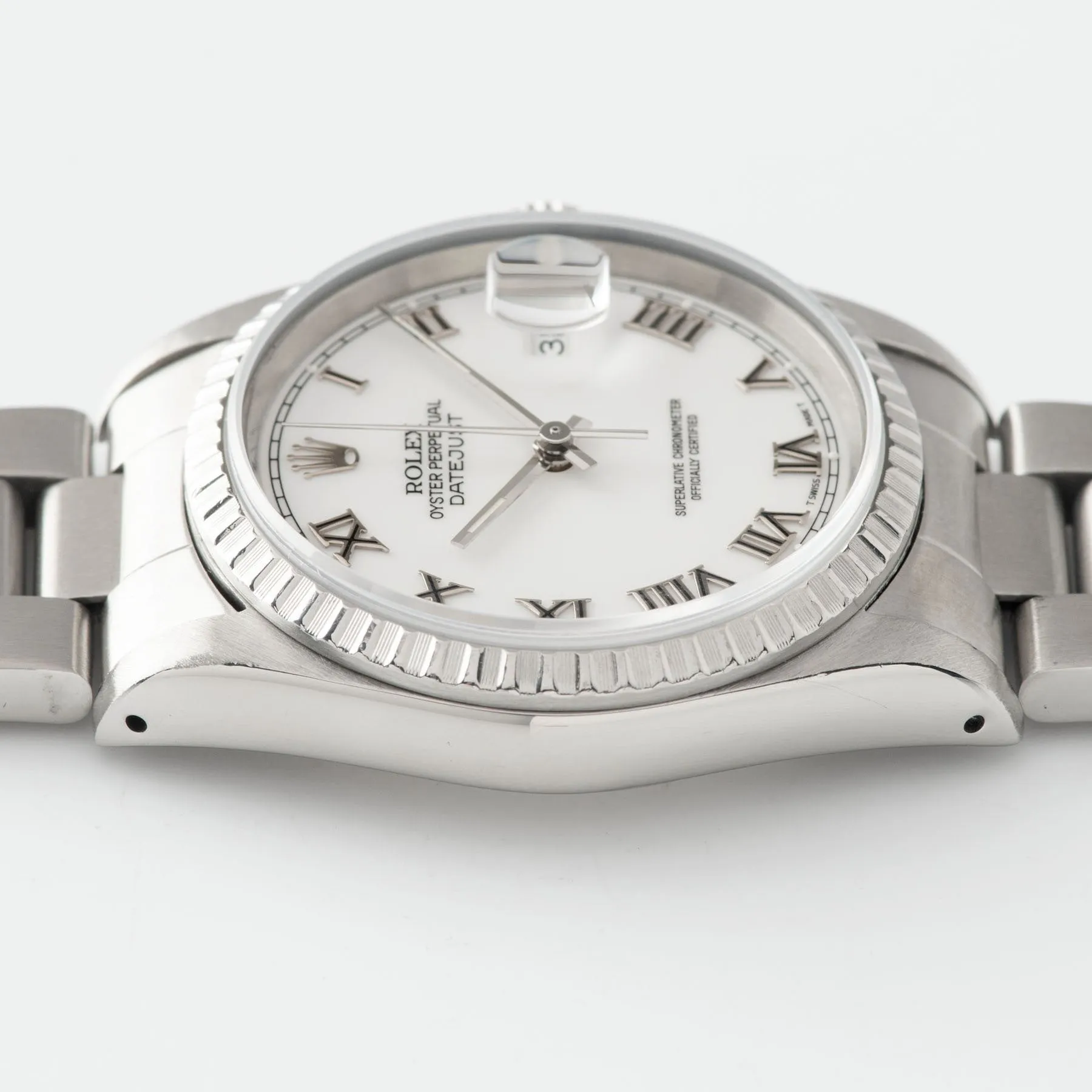 Rolex Datejust White Porcelain Dial Reference 16220