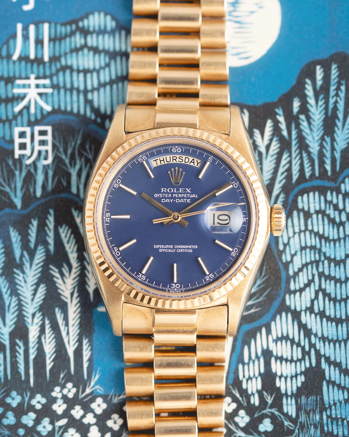 Rolex Day Date 1803 Matte Blue Non-Lume Dial