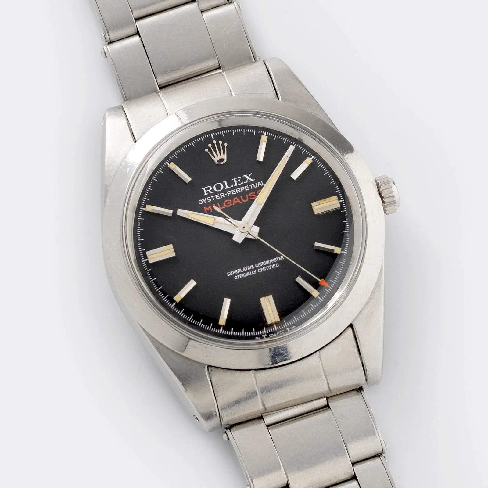 Rolex Milgauss 1019 Black Dial Square Lume Box and Papers