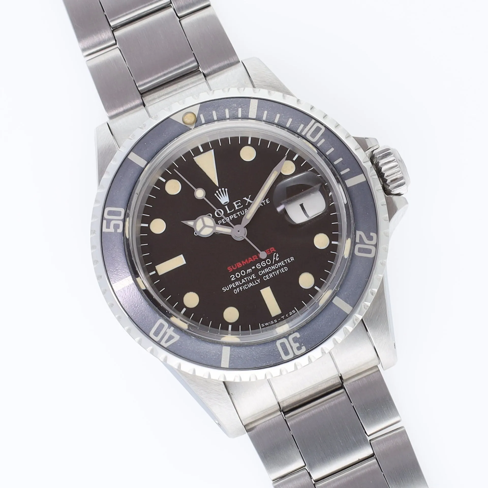 Rolex Red Submariner Date 1680 Tropical Mk 2 Dial Box and Papers