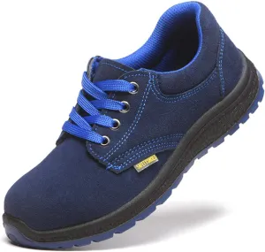 Safety Shoes Mens Work Trainers Ladies Running Construction Boots Women Steel Toe Cap (Color : Blue, Size : 9 US)