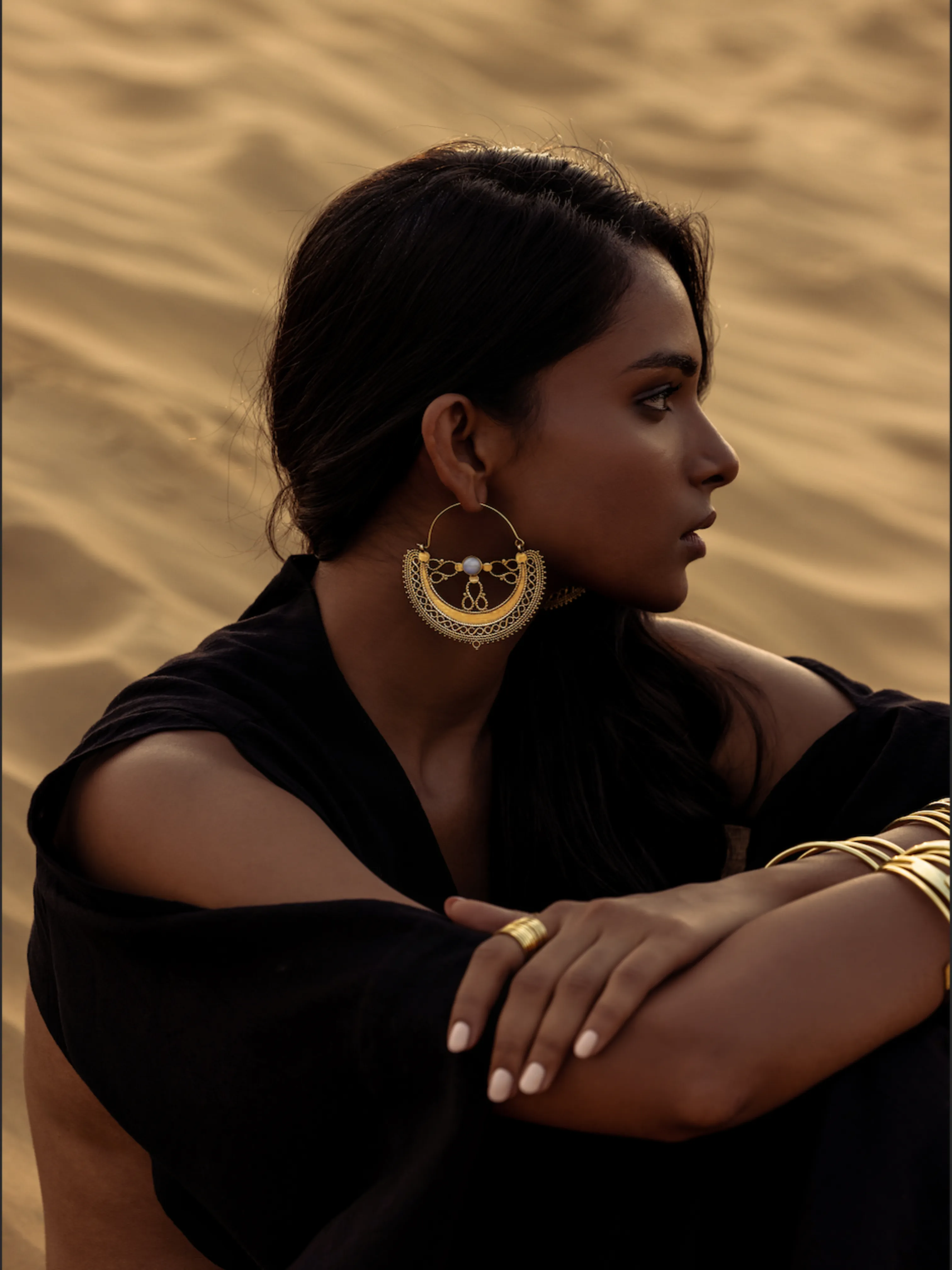 Sati Moonstone Silver Earring