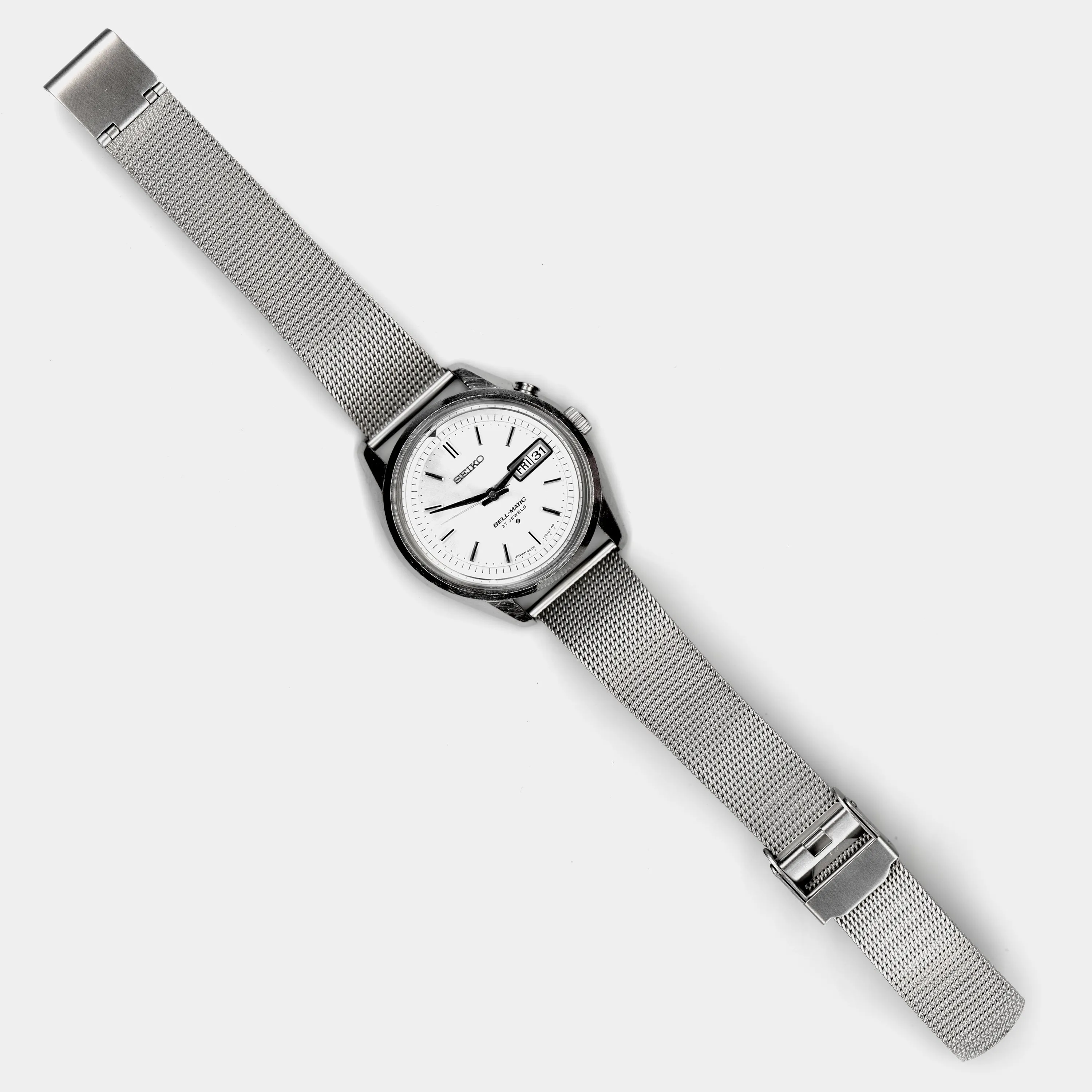 Seiko Bell-Matic Alarm Ref. 4006-7011 Silver Sunburst Dial Circa 1970 Wristwatch
