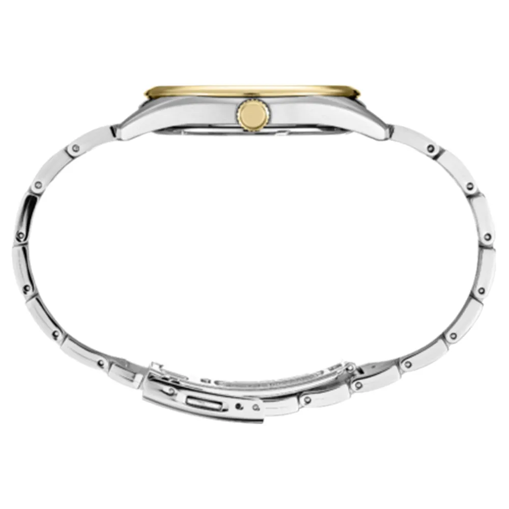 Seiko Mens Essentials Two Tone Stainless Steel Bracelet Silver Dial Japanese Quartz Watch - SUR312
